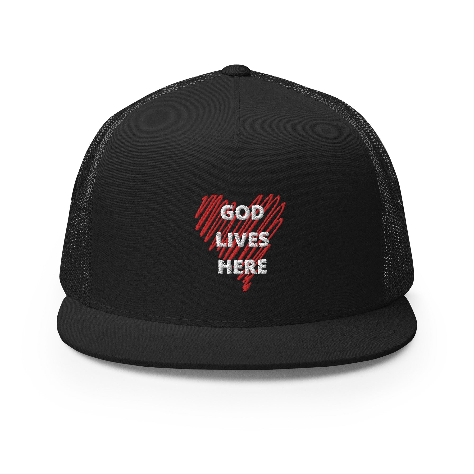 God lives here Trucker Cap