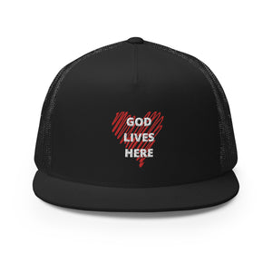 God lives here Trucker Cap