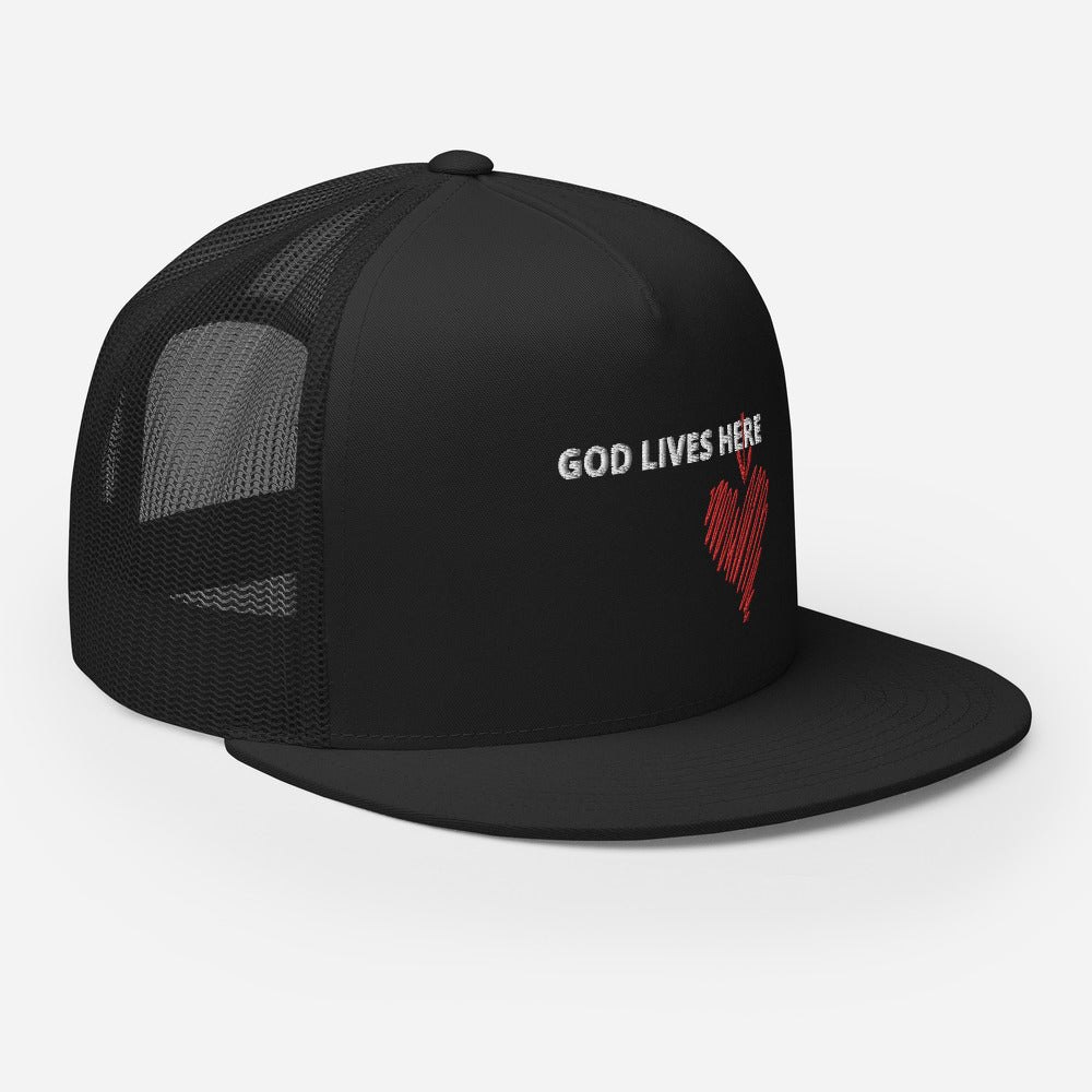god lives here (Trucker Cap)