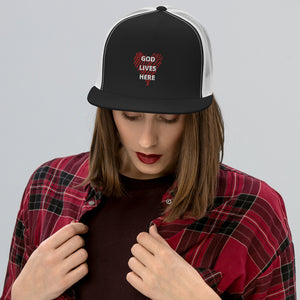 god live here Trucker Cap