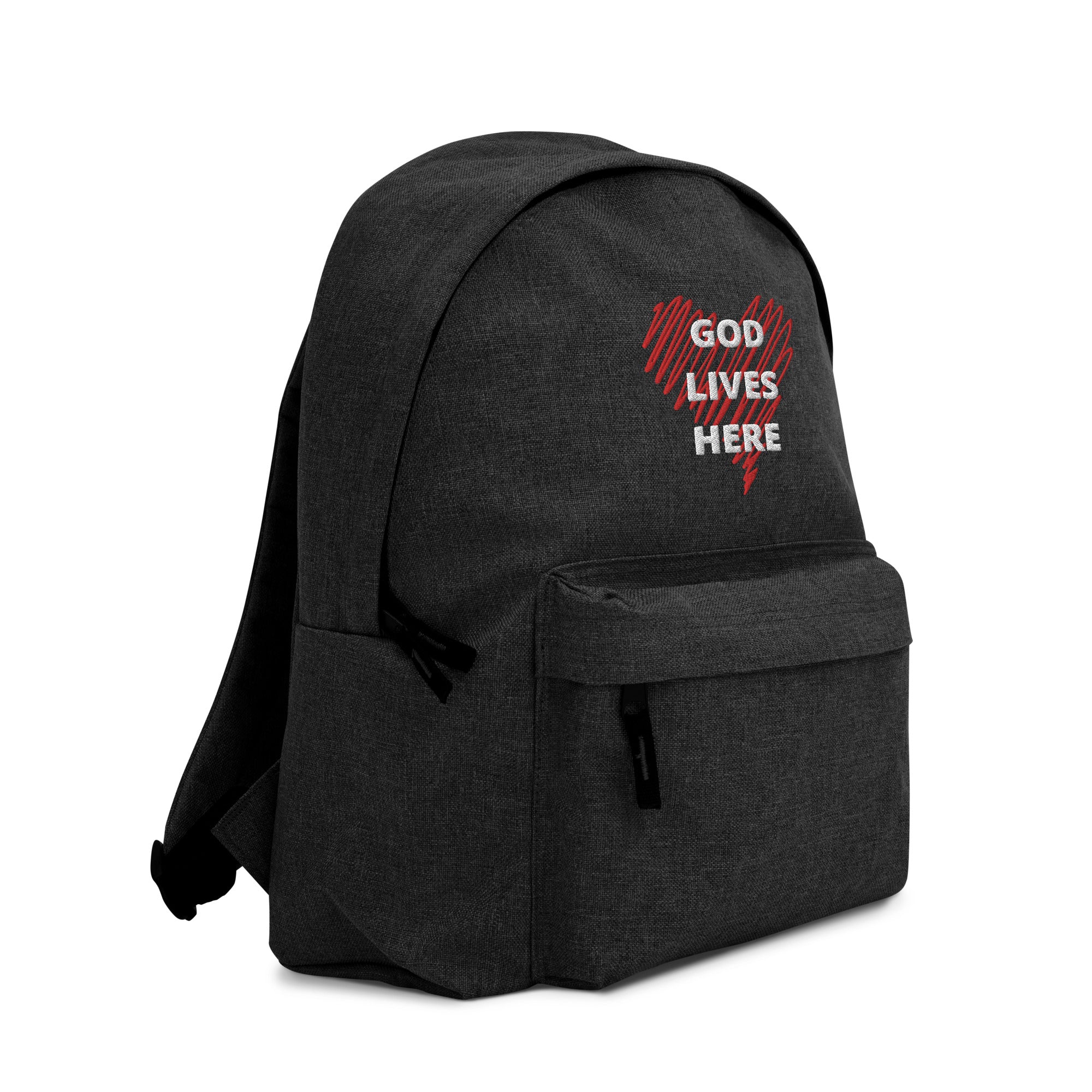 God lives here black Backpack