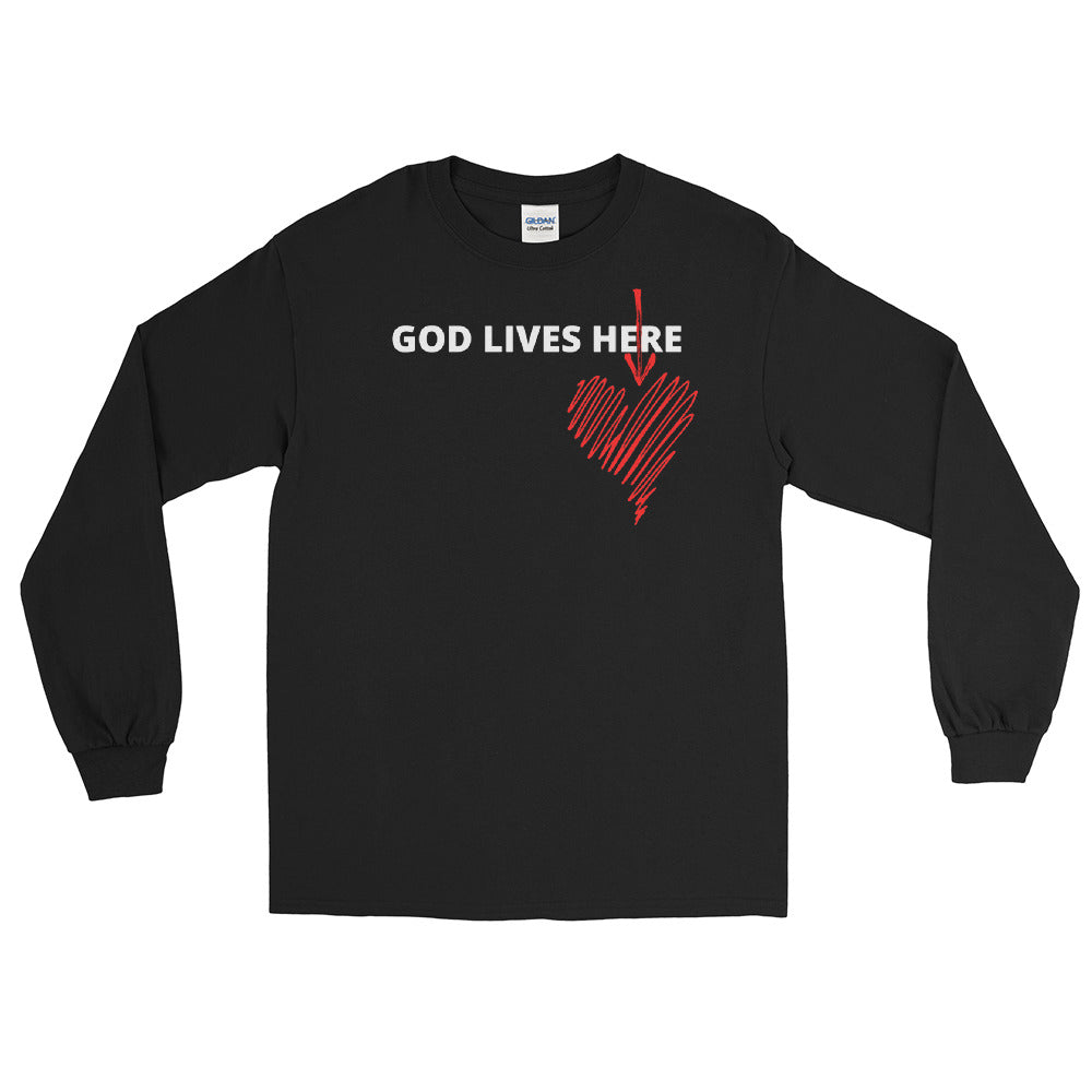 Men’s Long Sleeve God lives here Shirt