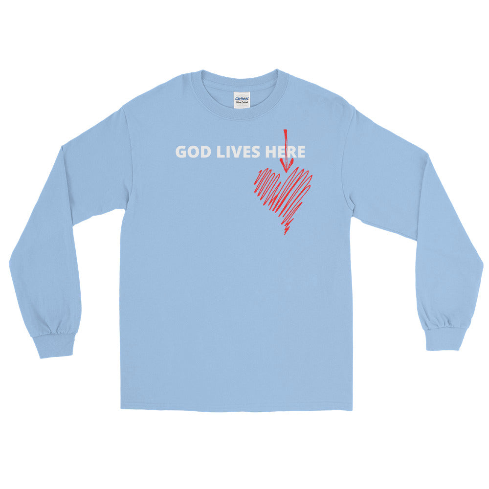 Men’s Long Sleeve God lives here Shirt