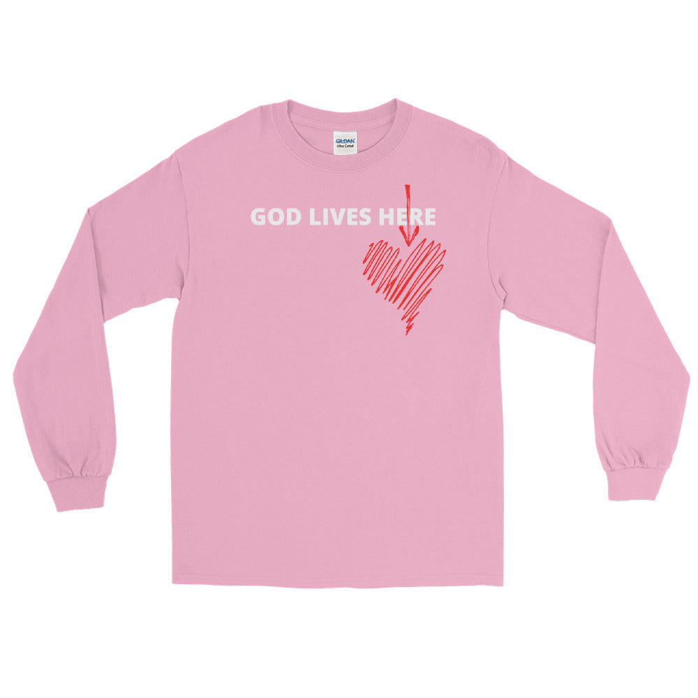 Men’s Long Sleeve God lives here Shirt