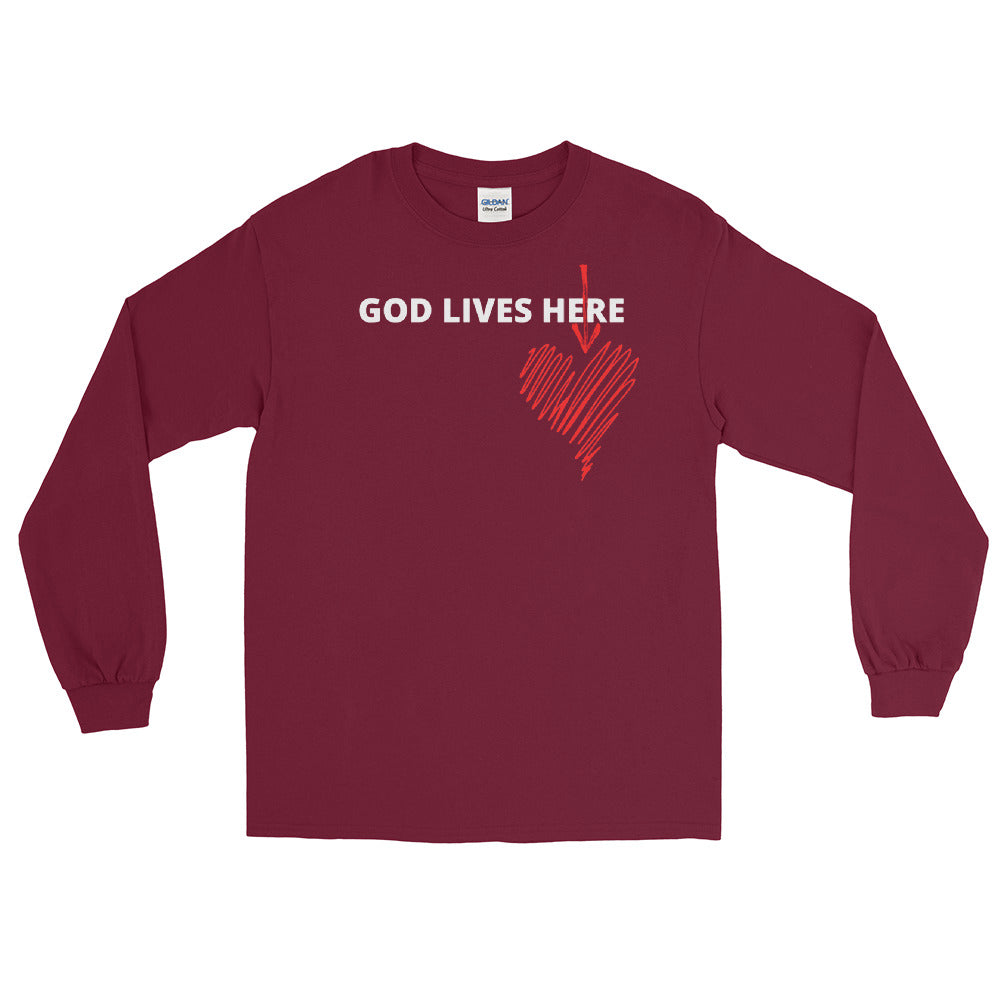 Men’s Long Sleeve God lives here Shirt