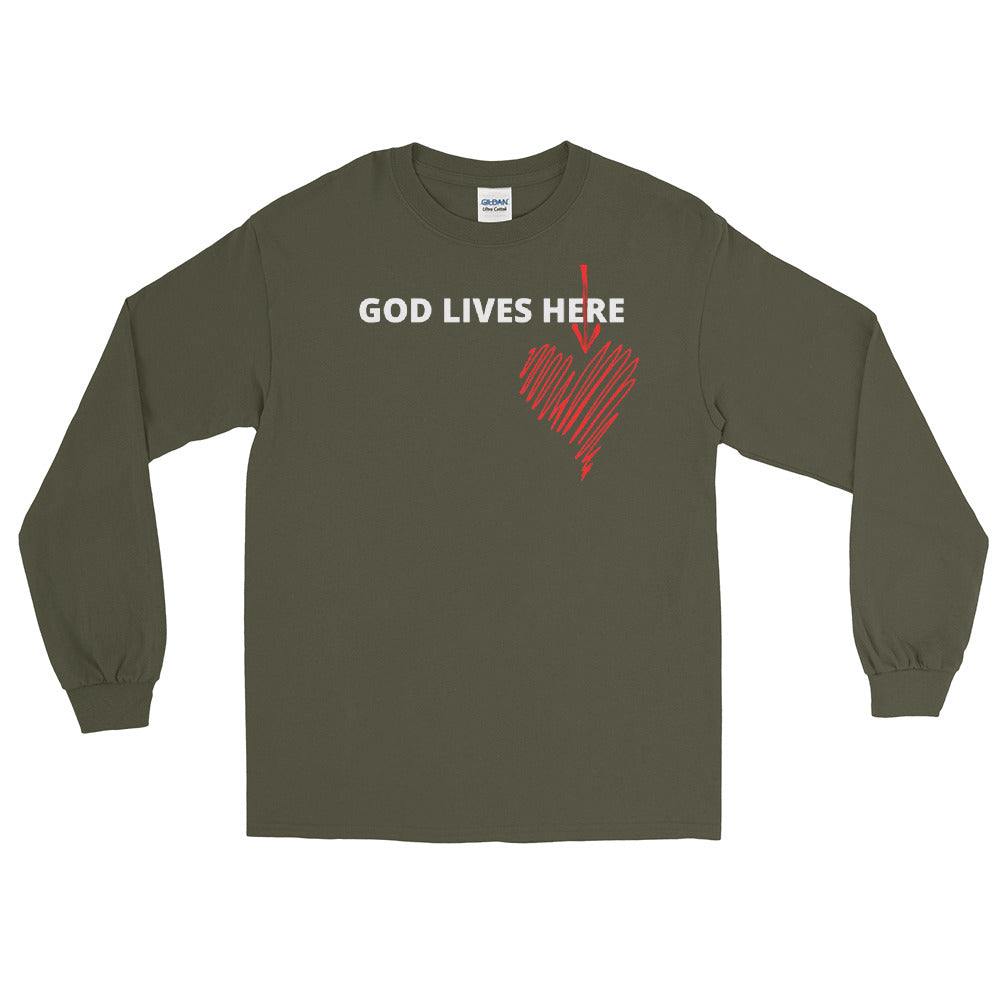 Men’s Long Sleeve God lives here Shirt