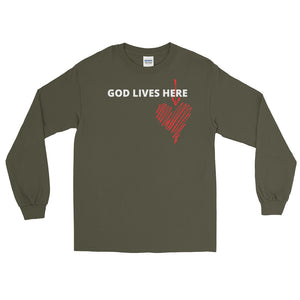 Men’s Long Sleeve God lives here Shirt