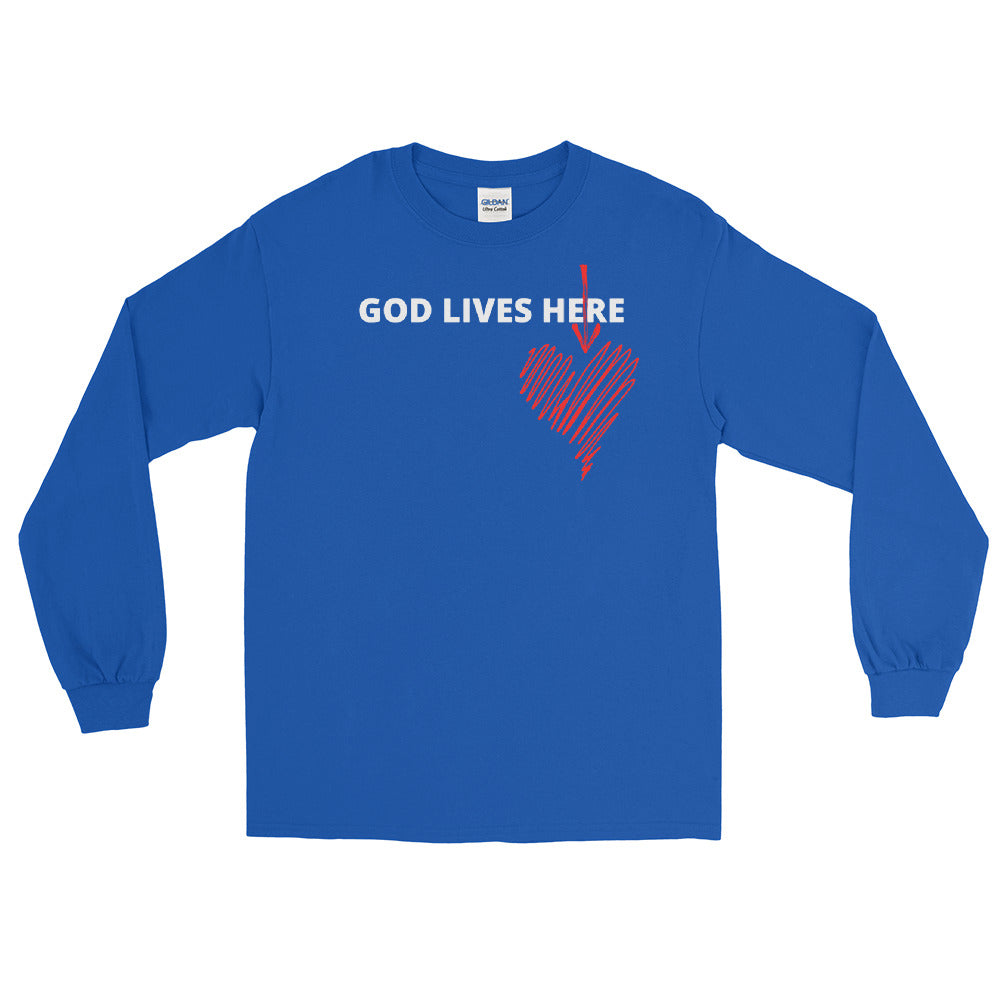 Men’s Long Sleeve God lives here Shirt