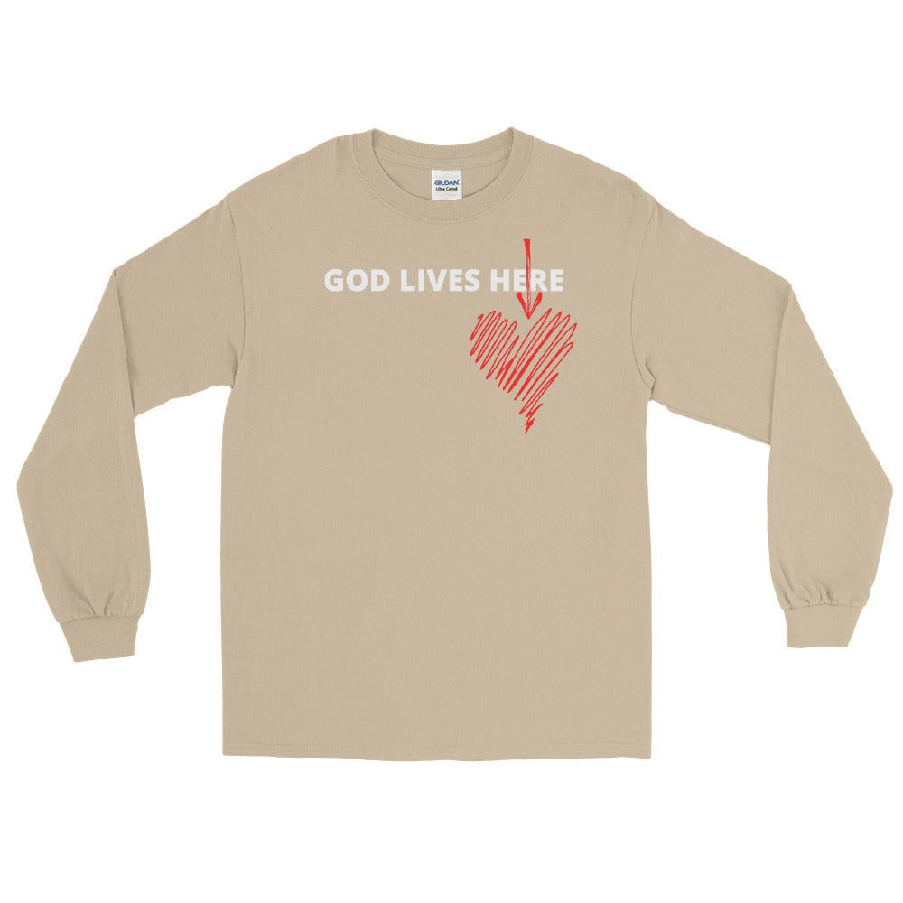 Men’s Long Sleeve God lives here Shirt