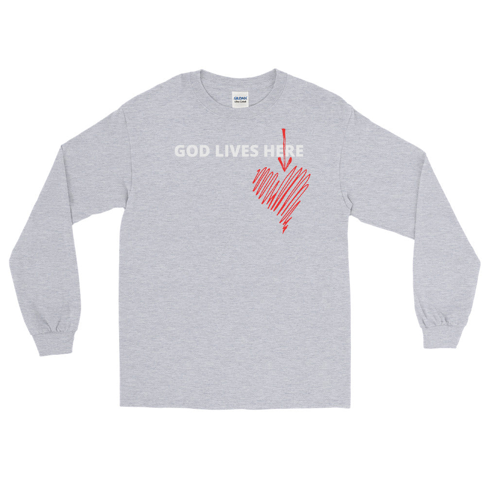 Men’s Long Sleeve God lives here Shirt
