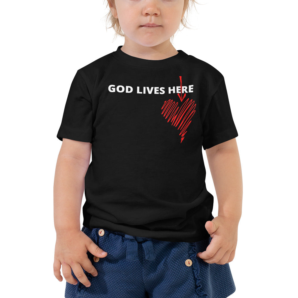 Toddler Short Sleeve God lives here T-shirt