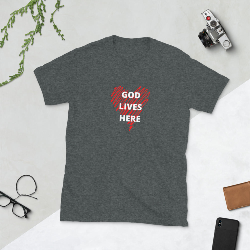 God lives here Short-Sleeve Unisex T-Shirt