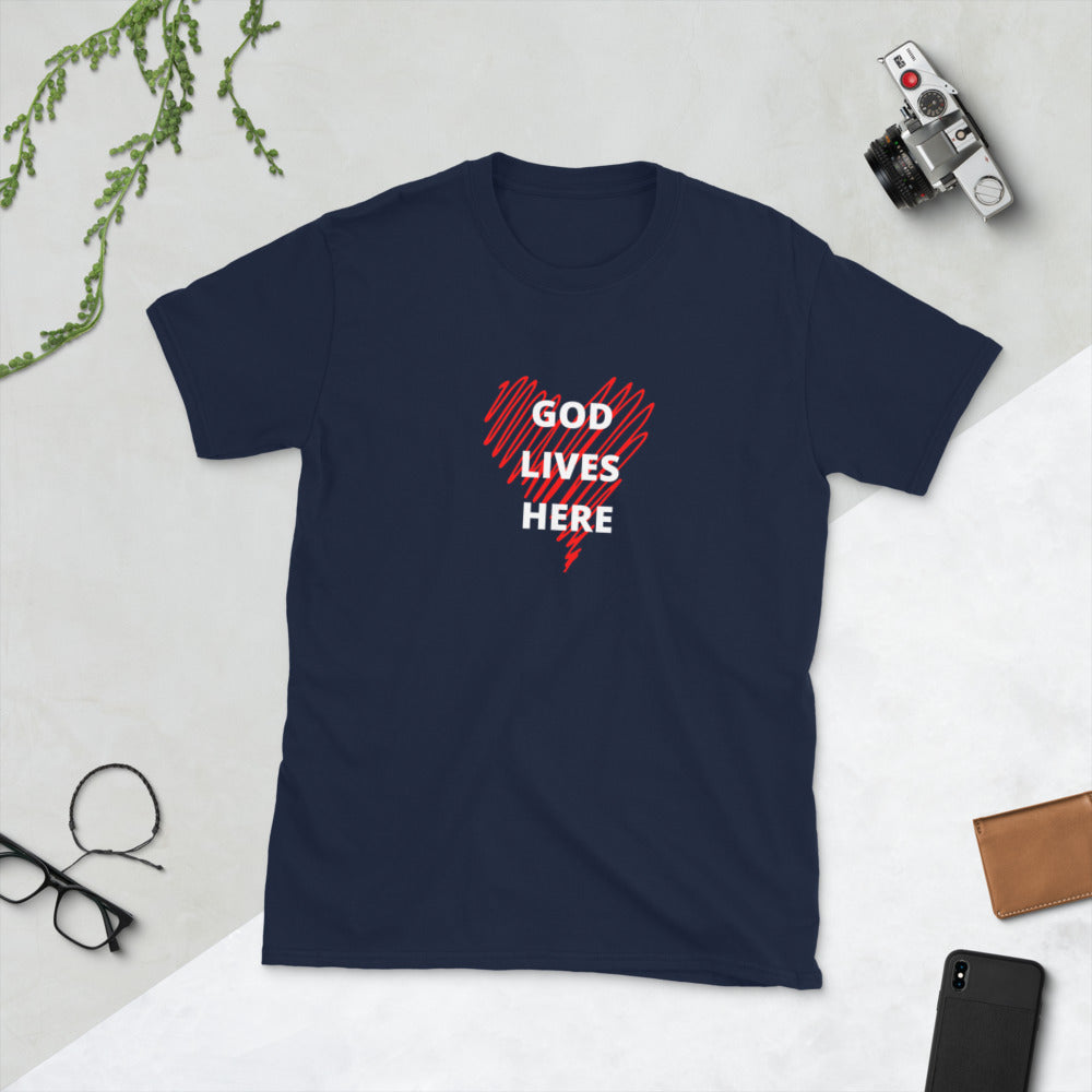 God lives here Short-Sleeve Unisex T-Shirt
