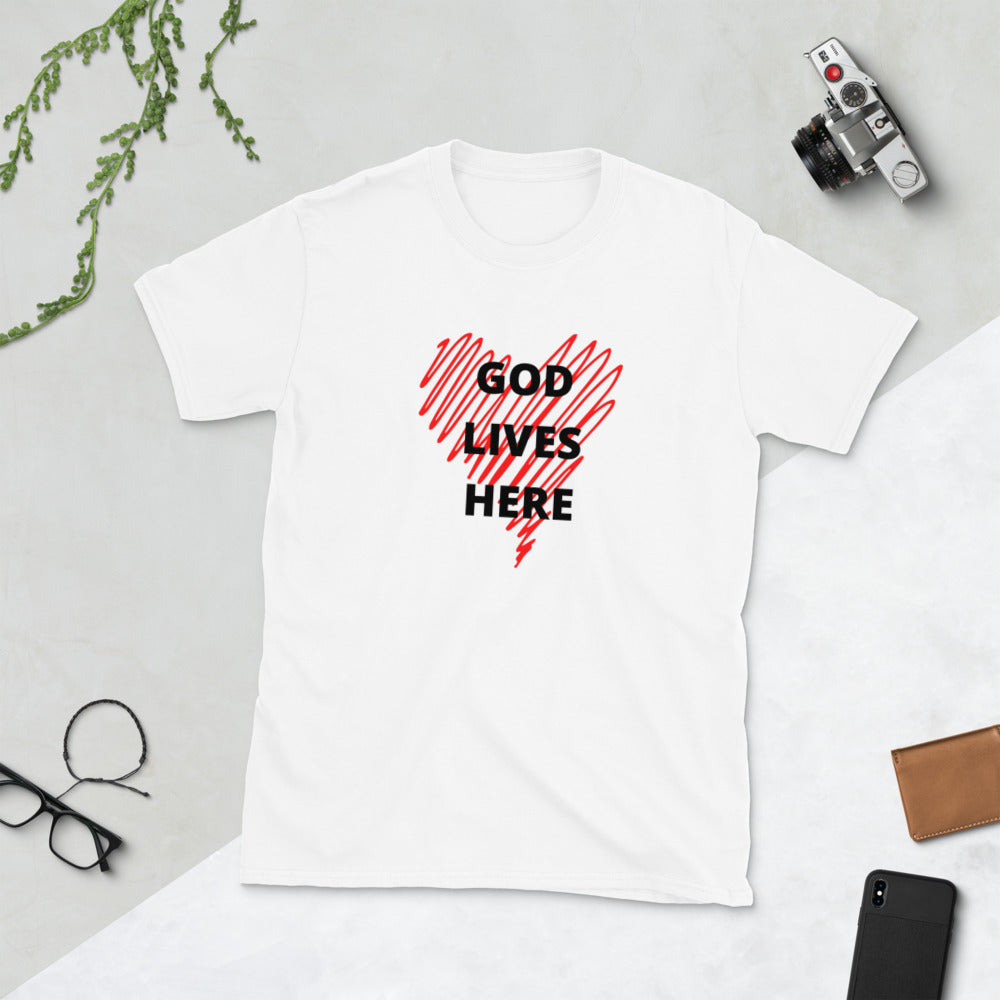 God lives here t-shirt