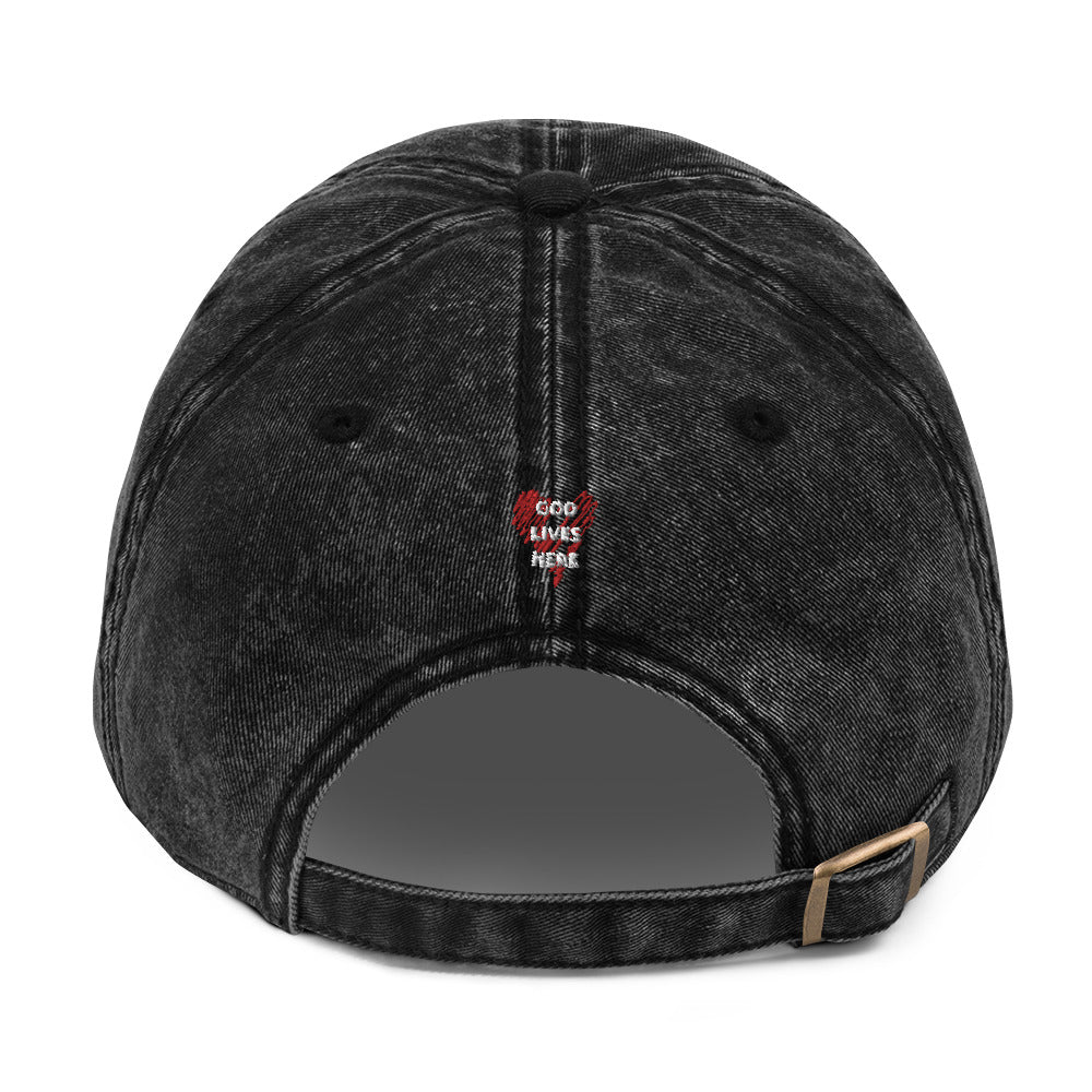 god lives here Vintage Cotton Twill Cap